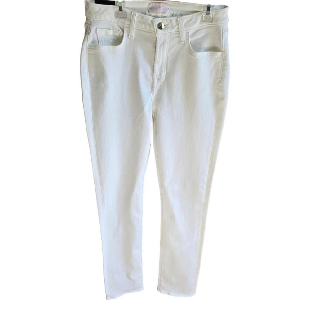 Jen7 Jeans 7G022352 Size 4 White Womens For All Mankind Slim Straight Jeans